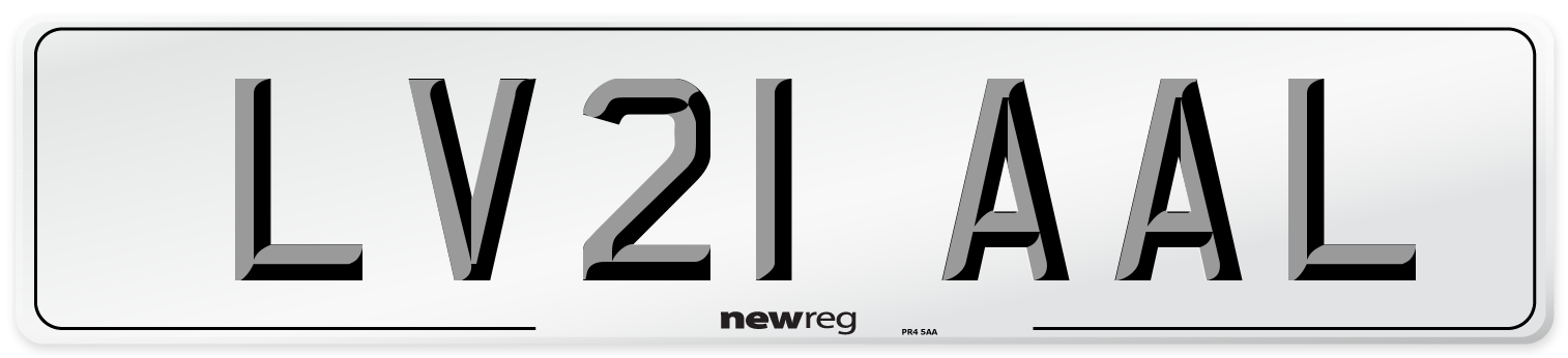 LV21 AAL Number Plate from New Reg